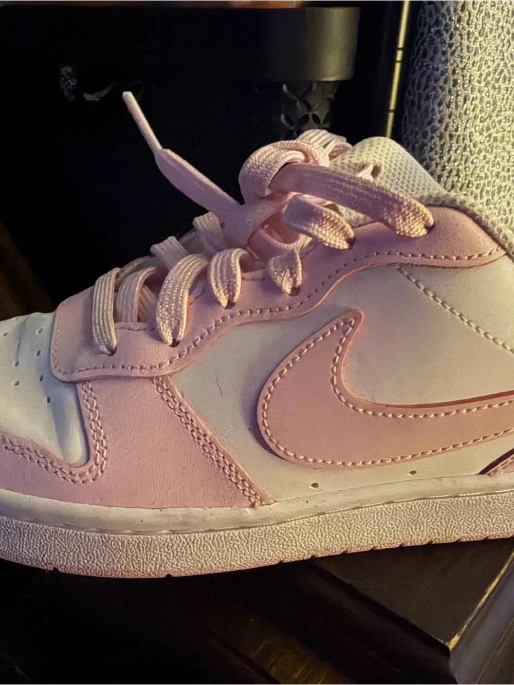 Nike Kids Pink and White Low-Top dunk Sneakers